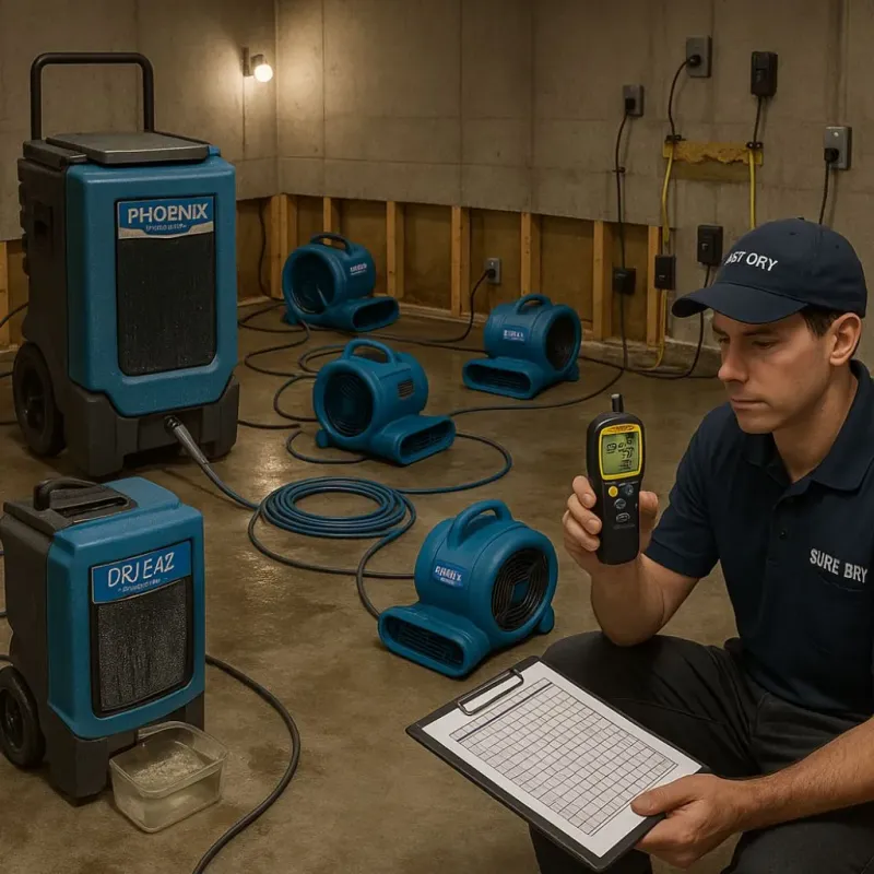 Structural Drying and Dehumidification process in Yarmouth, MA